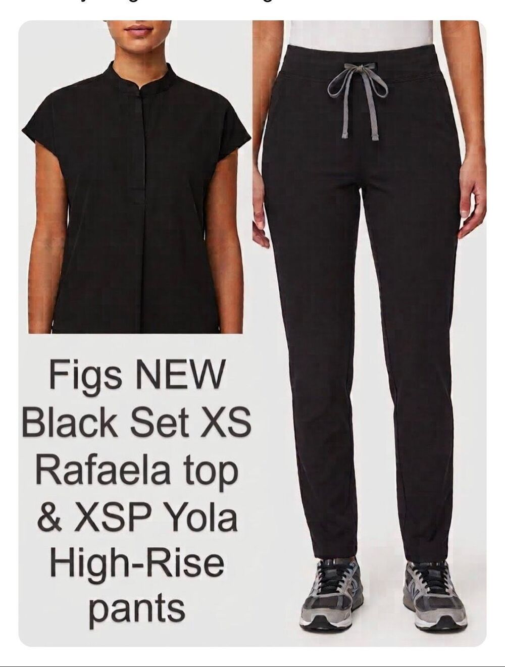 Figs NEW size Black Set - XS Rafaela top & XSP Yola high-rise Pants